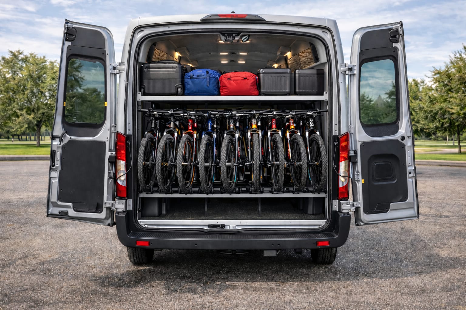 Interior da Van Pedalando Mundo Afora